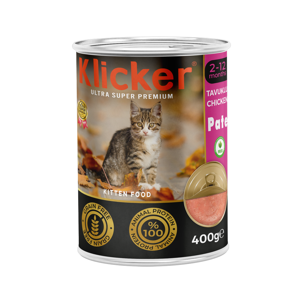 Klicker Yavru Kediler için Tavuklu Pate Tam Yaş Mama