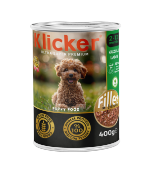 Klicker Yavru Köpekler için Kuzulu Fillet In Viscous Tam Yaş Mama