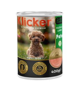 Klicker Yavru Köpekler için Kuzulu Pate Tam Yaş Mama