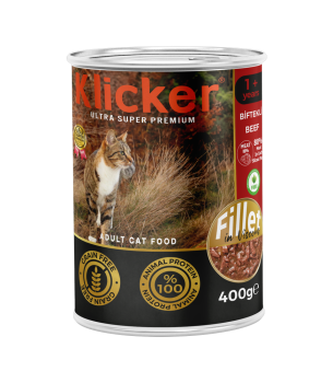 Klicker Yetişkin Kediler için Biftekli Fillet In Viscous Tam Yaş Mama