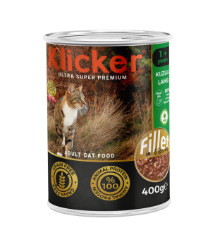 Klicker Yetişkin Kediler için Kuzulu Fillet In Viscous Tam Yaş Mama