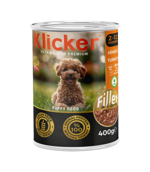 Klicker Yavru Köpekler için Hindili Fillet In Viscous Tam Yaş Mama
