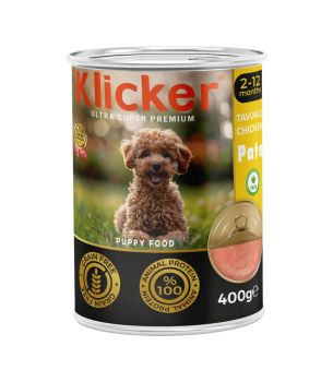Klicker Yavru Köpekler için Tavuklu Pate Tam Yaş Mama