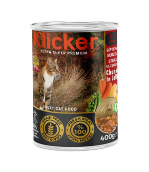 Klicker Yetişkin Kediler için Biftekli Sebzeli Fillet In Gravy Tam Yaş Mama